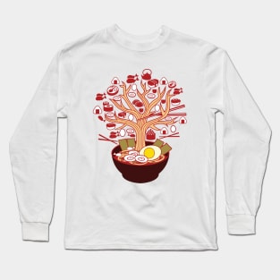 Ramen Tree Illustration Long Sleeve T-Shirt